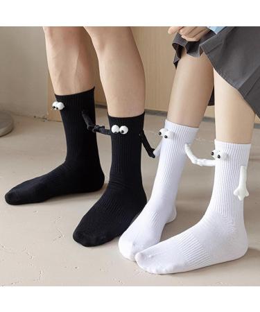 Magnetic Suction 3D Couple Socks - Funny Hand Holding Socks for Men & Women - 3 Pairs Black - Buy Online on SooperMarket.com