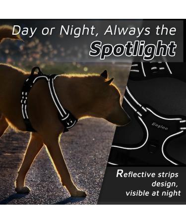 Eagloo Large Dog Harness - Adjustable No-Pull Chest Harness with Reflective Strips for Labrador - Anti-Train Control Black (1 Pack) - Buy Online on SooperMarket.com