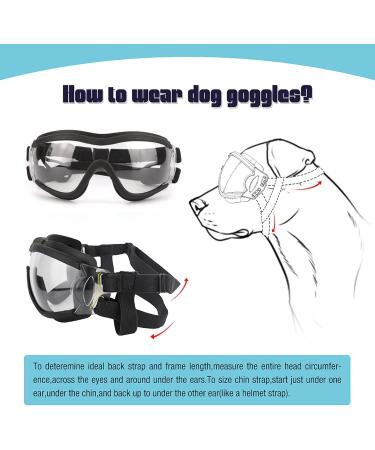 NAMSAN Dog Goggles Transparent Pet Sunglasses Waterproof Windproof Eye Protection for Large/Medium Dog Clear - Buy Online on SooperMarket.com