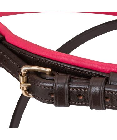 Buy Sunride English Combined Bridle Hawaii - Soft Real Leather Adjustable & Anatomical Full Brown/Pink - Ships Internationally - Buy Online on SooperMarket.com