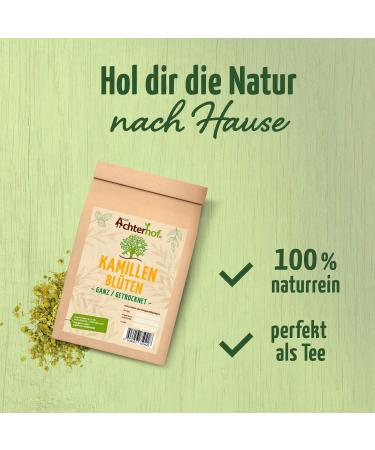 Buy Dried Chamomile Flowers 500g | 100% Natural Whole Chamomile | Mild & Slightly Bitter Taste | Camile Tea | Achterhof Quality - Buy Online on SooperMarket.com
