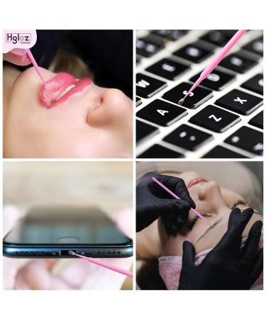 HGLOZ Microswabs for Eyelash Extensions (Pack of 500) - 2mm Pink Soft Micro Applicator Brush for Makeup Application and Cleaning - Buy Online on SooperMarket.com