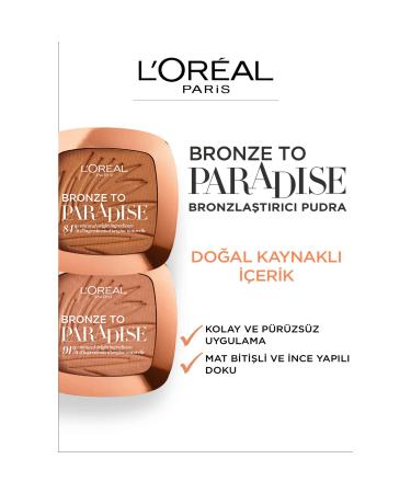 L'Or al Paris Bronze to Paradise 02 Baby One More Tan - Natural Powder Bronzer with Shimmer Particles | 9g | International Shipping Available - Buy Online on SooperMarket.com
