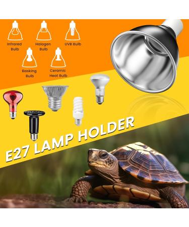 Bonlux Reptile Heat Lamp Holder 200W with Clip and BS Plug - Ideal for E27 UVA/UVB Bulb, Pet Heat Lamp for Reptiles - Bearded Dragon, Snake, Chick - Black - Buy Online on SooperMarket.com