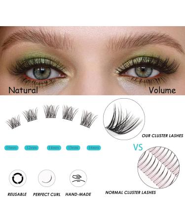 SISILILY Lash Extension Kit- DIY False Eyelashes Fluffy Cluster Lashes with Bond, Seal, Glue, and Tweezers - C D Curl 10/12/14/15/16mm - 120 Clusters (DM01-mix) - Buy Online on SooperMarket.com