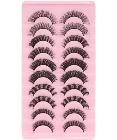 10 Pairs False Eyelashes Set DD Curl False Eyelashes Russian Strip Lashes Thick Multilayer False Eyelashes for Women - Buy Online on SooperMarket.com