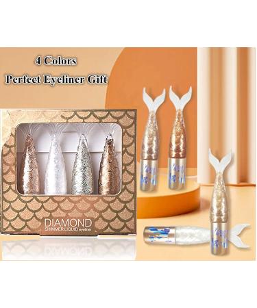 Go Ho Liquid Glitter Eyeliner Set - Metallic Shimmer Sliver Eyeshadow Liner - High Pigment Colored Eyeliner - Long Lasting Sparkling Makeup (Style A) - Buy Online on SooperMarket.com