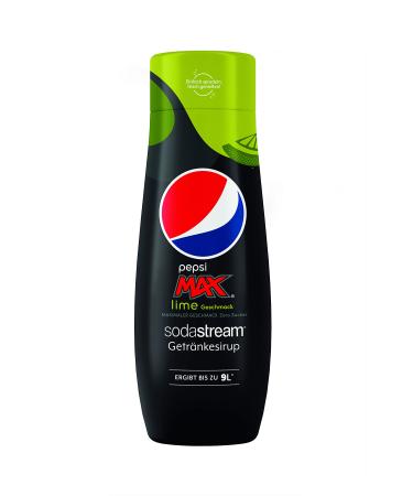 Sodastream Sirup Pepsi Max Lime 1x bottle gives 9 liters of finished drink prepared for seconds and always fresh 440 ml (1 Pack)