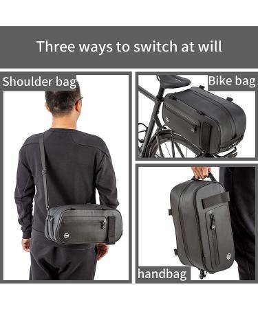 HuiJuKeJi Bike Trunk Bag - 23.5L Storage Pannier Saddle Bag with Reflective Strips | Waterproof Rear Cargo Rack | Expandable Luggage for Cycling - Buy Online on SooperMarket.com