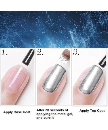 Blue Nail Polish Chrome Metal Nail Varnish Mirror Quick Dry Metallic Effect No UV Needed Nail Art Polish Chrome Nail Polish - Buy Online on SooperMarket.com