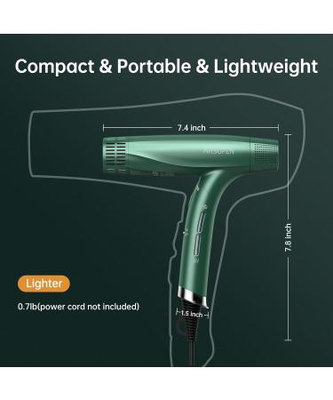 Professional Hair Dryer with Diffuser & Nozzles - 1875W 12 Modes Fast Drying Negative Ion Technology Olive Green - Perfect for All Hair Types - Buy Online on SooperMarket.com
