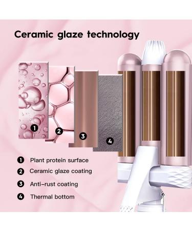 3 Jumbo Barrel Curling Iron Wand - 1.25" Ceramic Tourmaline Dual Voltage Adjustable Temp Big Waves Crimper - Champagne Gold Hair Tool for International Shipping - Buy Online on SooperMarket.com