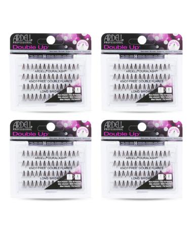 Ardell False Eyelashes Double Up Individuals Knot-Free Long Brown 4 Pack