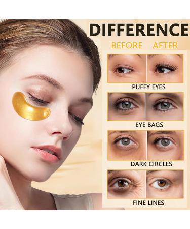 24K Gold Under Eye Patches (30 Pairs) - Collagen Gel Mask for Dark Circles Puffiness and Wrinkles - Nourishing Gift for Men & Women - Buy Online on SooperMarket.com