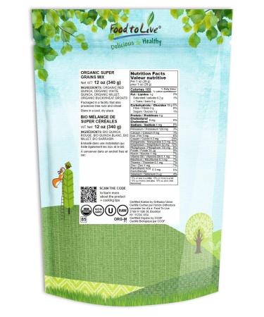 Organic Super Grains Blend 12oz - Millet, Buckwheat, Quinoa Mix | Non-GMO, Vegan Superfood - Bulk 0.75lbs - Buy Online on SooperMarket.com
