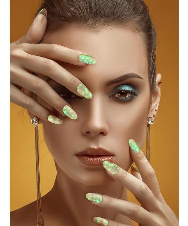 Kalolary 20PCS Luminous Glitter Gel Nail Polish Strips - Glow in The Dark Adhesive Nail Art Sticker Set - Waterproof Full Wrap Gel Nail Wrap Stickers - with Nail File and Stick - Pure White - Buy Online on SooperMarket.com