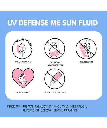 MAKEPREM Defense Me Daily Vegan Sun Fluid SPF 50+PA++++ - Non-greasy Hydrating Sunscreen for Acne-Prone Skin - Broad Spectrum UV Protection - Reef-safe Formula - Korean Skincare - Buy Online on SooperMarket.com