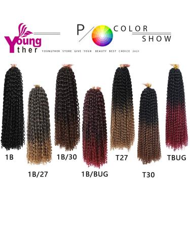 Youngther 7 Packs 154 Strands Passion Twist Hair for Butterfly Locs Crochet - 18 Water Wave Synthetic Bohemian Ombre Braiding Hair - Perfect Gift for Women - Buy Online on SooperMarket.com