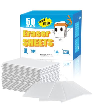 50 Count Magic Eraser Sheets, Magic Cleaning Sponge Disposable, Thin Nano Cleaner Pads Eraser Wipes for Kitchen Shoe Furniture Bathroom Shower Sink Hard-to-Reach Places