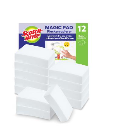 Scotch-Brit Magic dirt radier advantage packing with 12 cleaning sponges-removed spots and dirt of walls shoes sinks and more without chemicals stain wheeler white