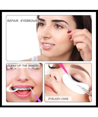 Patelai 150-Piece Micro Eyebrow Brush Set | Brow Lamination & Lash Lift Tools | Pink & Purple Eyebrow Spoolie Brushes for Eyelash Extensions - Buy Online on SooperMarket.com