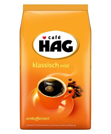 Jacobs Caf HAG Classic Mild Filter Coffee 1kg decaffeinated coffee ground mild aroma intensity 2/4 1 kg (1 pack)