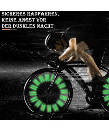 Terjbg 36 Pcs Bike Spoke Reflectors - 360 Visibility StVZO Approved Easy Assembly Green Bicycle Reflectors - Buy Online on SooperMarket.com