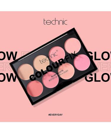 Technic Colour Fix Pressed Powder Blush Palette - 8 Matte Shades for Long-Lasting Professional Finish - Buy Online on SooperMarket.com
