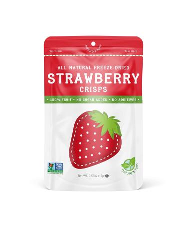 Natures Turn Freeze-Dried Strawberry Crisps - School Lunch or On-The-Go Snack - Non GMO, Gluten Free, No Sugar Added - 6-Pack 0.53oz - Buy Online on SooperMarket.com