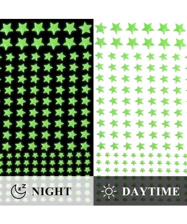 Glow in The Dark Stars Decals 633 Pcs - Luminous Dot 3D Starry Stickers for Ceiling and Wall Decor - Kids Bedroom Green - Buy Online on SooperMarket.com