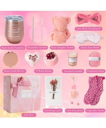 Women's Gift Basket - Birthday & Get Well Soon Gift Box with 13 Items, Inspirational Spa Care Package for Her - Buy Online on SooperMarket.com