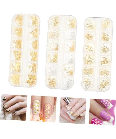 Amosfun 3 Boxes Alloy Nail Accessories Golden Nail Rhinestones Resin Filler Fake Nail Studs Nail Art Stud Eye Gem Glitter Nail Sequins Nail Art Stickers Manicure Accessories Metal 3D Alien - Buy Online on SooperMarket.com