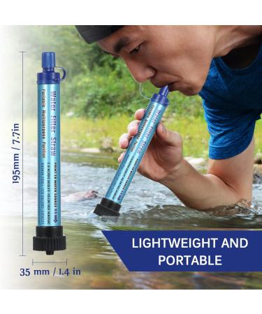 Lixada Outdoor Water Filter System - Ultrafilter Straw for Camping Travel Hiking & Fishing | Emergency Survival Gear - Army Green - Buy Online on SooperMarket.com