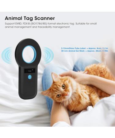Pet Microchip Scanner Handheld Animal Chip Reader 134.2kHz Portable RFID Reader Pet Tag Scanner Rechargeable for Animal/Pet/Dog/Cat/Pig Supports for EMID FDX B (ISO1784/85)(Black) - Buy Online on SooperMarket.com