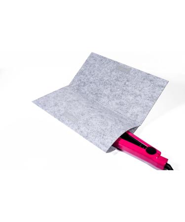 Glamza Hair Straightener Mat & Pouch - Made from Heat Resistant Safety Felt - Ideal for Home & Travel (Light Grey) - Buy Online on SooperMarket.com