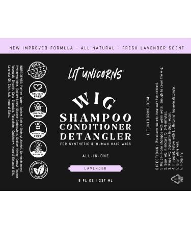 All Natural Wig Shampoo for Human & Synthetic Wigs | Vegan Lavender Scent | Cleans Conditions Detangles | Made in USA - Buy Online on SooperMarket.com