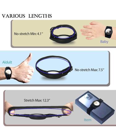 Kids AirTag Bracelet 2 Pack - Purple & Black | Adjustable Anti-Lost Wristband for Apple AirTag | Toddler Air Tag Holder - Buy Online on SooperMarket.com