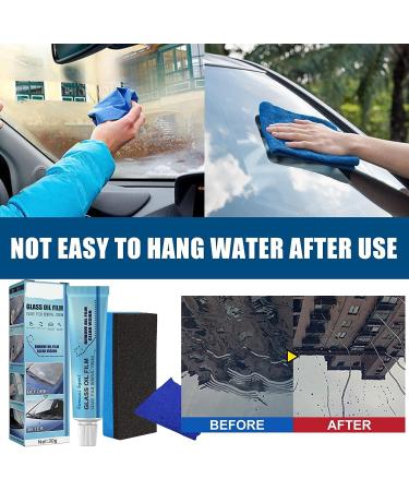 Car Glass Oil Film Cleaner Glass Oil Film Remover for Car Car Glass Oil Film Cleaner Safety and Long-Term Protection for Family Bathroom Windows with Sponge Towel (3 pcs) - Buy Online on SooperMarket.com