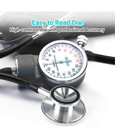 Scian Manual Blood Pressure Monitor - Professional Emergency Kit with Double-Head Stethoscope & Adult Cuff (22-42 cm) - International Shipping Available - Buy Online on SooperMarket.com