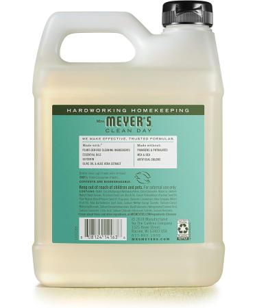 Mrs. Meyer's Basil Hand Soap Refill 33 Fl. Oz - Pack of 2 | Biodegradable Formula with Essential Oils - Buy Online on SooperMarket.com