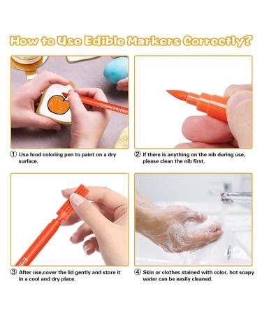 Edible Food Coloring Pens 10Pcs - Fine & Thick Tip Gourmet Writers for Cookies, Cakes & Easter Eggs - Food Grade Markers for Baking & Decorating - Buy Online on SooperMarket.com