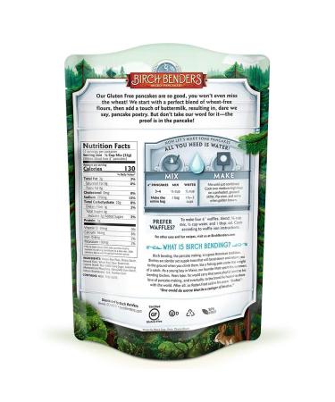 Birch Benders Gluten-Free Pancake & Waffle Mix | Brown Rice Flour, Potato, Cassava, Almond, Cane Sugar | Family Pack | Just Add Water | 14 oz (1-pack) - Buy Online on SooperMarket.com