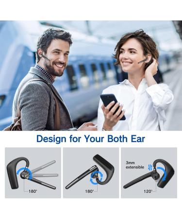 Ngsod Bluetooth Headset- Wireless Headset with Microphone | 90 Days Standby, 110 Hours Talktime | Bluetooth Earpiece for Cell Phone, Tablet, Laptop | Headphones for Trucker, Driver, Business - Buy Online on SooperMarket.com