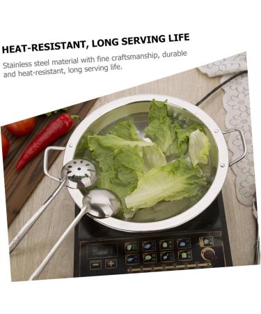 PRETYZOOM Dry Pot Amphora Hot Pot Chaffing Dishes Stainless Steel Cookware Flat Bottom Wok Pan Non Stick Frying Pans Stainless Steel Saute Pan Cookware for Kitchen Home Accessory 28X28X5.5CM Silver - Buy Online on SooperMarket.com
