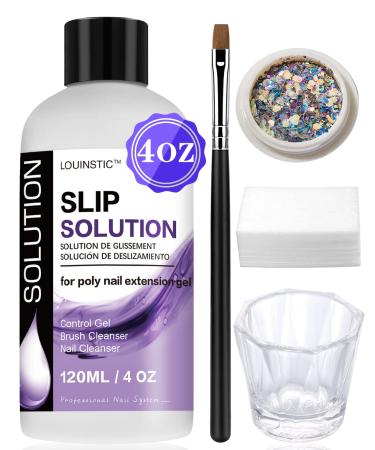 LOUINSTIC Polygel Slip Solution - 4oz Slip Solution for Polygel Nails Anti-stick Gel Solution for Poly Gel Nail Kit
