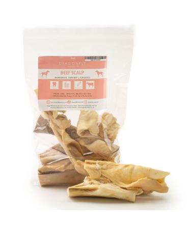 Dragonfly Products Beef Scalp Natural Dog Chews | 250g | Grain Free Long Lasting Chews Non-Rawhide Alternative to Pizzles | Dried Natural Raw Treat Stick | Medium to Large Breeds
