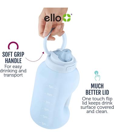 Ello Hydra 64oz Half Gallon Jug | Time Marker, Leak-Proof Lid, BPA/BPS Free | Halogen Blue - Buy Online on SooperMarket.com