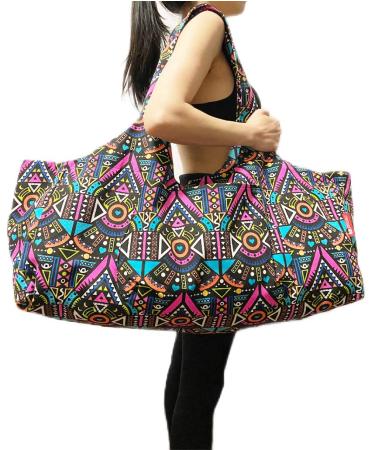 Aozora Yoga Mat Bag Large Yoga Mat Tote Sling Carrier with Pockets Fits Mats with Multi-Functional Storage Pockets Light and Durable Indian