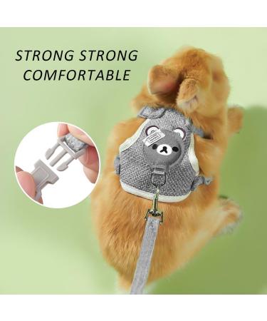 Shop Premium Rabbit Accessories: Harnesses Collars Leashes & Dishes for Small Animals - Adjustable & Breathable (Gray) - Buy Online on SooperMarket.com