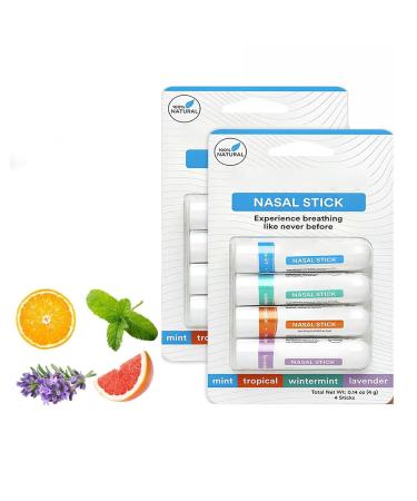 8pc Nasal Stick V-apor Inhaler Nasal Stick Natural Nasal Inhaler Portable Aromatherapy Inhaler Stick Nasal Relaxation Inhaler Natural Nasal Congestion Inhaler for Nasal Relief